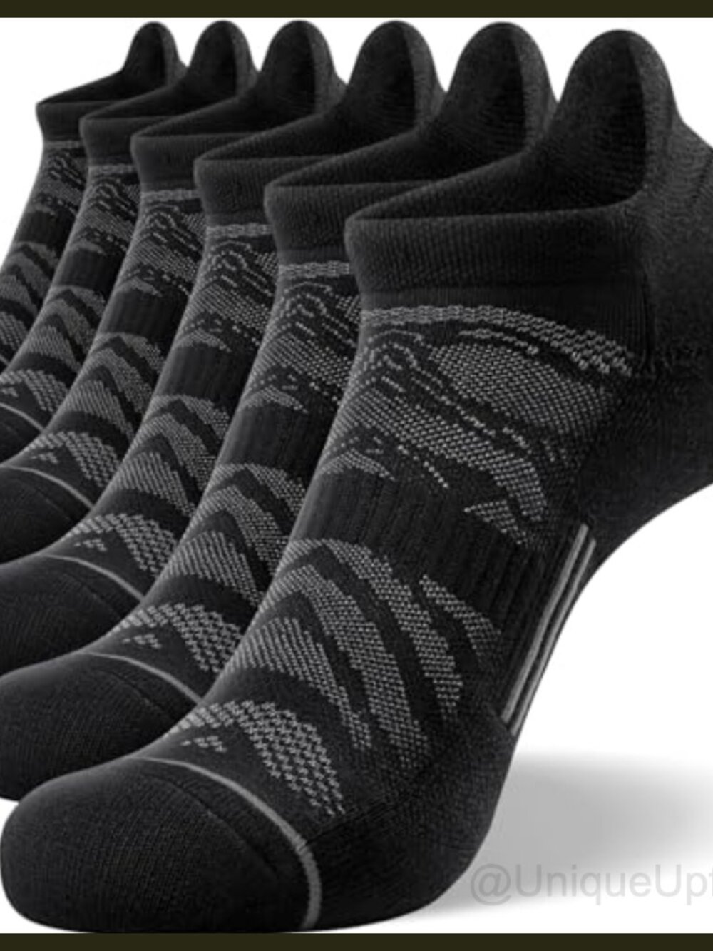 6 Pack Men's Ankle Running Socks Low Cut Cushioned Athletic Cotton Blend 6 Count